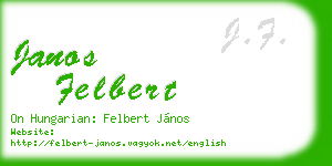 janos felbert business card